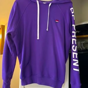 Spiritual Gangster ‘be present’ purple hooded sweatshirt